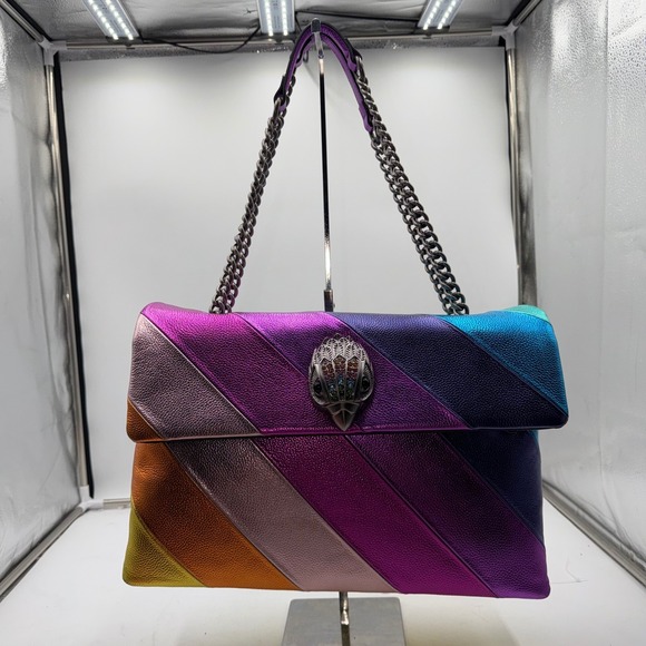 Kurt Geiger London Handbags - Kurt Geiger London XXL Kensington Bag Rainbow Metallic Leather Eagle Head NEW